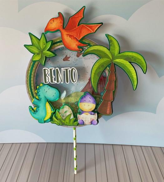 Topo de Bolo Dinossauro
