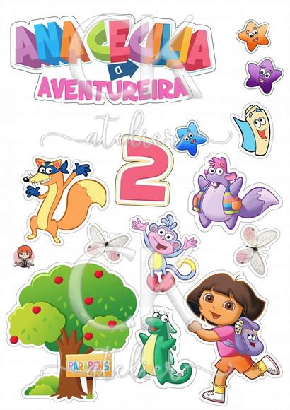 Topo de Bolo Dora Aventureira