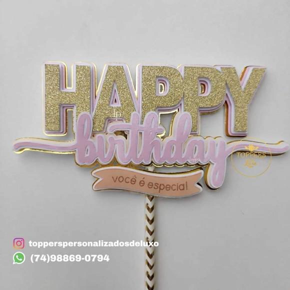 Topo De Bolo Feliz Aniversario