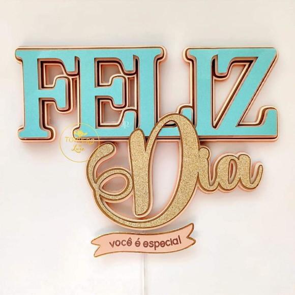 Topo De Bolo Feliz Aniversario