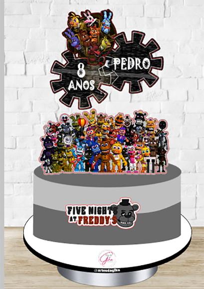 Topo de Bolo Five Night At Freddys