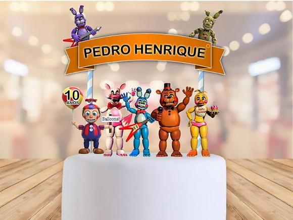 Topo de Bolo Five Night at Freddys