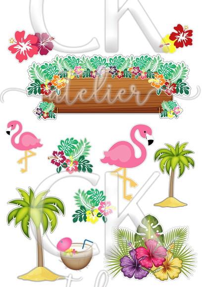 Topo de Bolo Flamingo