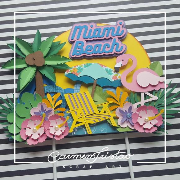 Topo De Bolo Flamingo