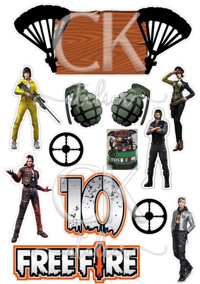 Topo de Bolo Free Fire