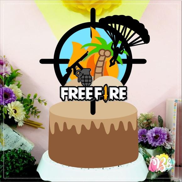 Topo de Bolo Free Fire
