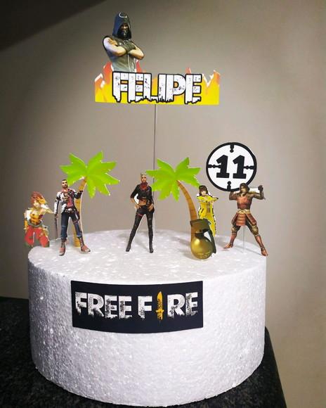 Topo de Bolo Free fire simples sem camada