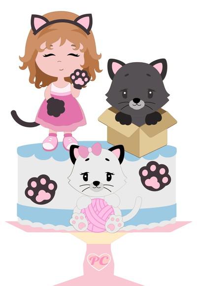 Topo de Bolo Gatinho