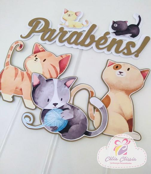 Topo de Bolo Gatinho