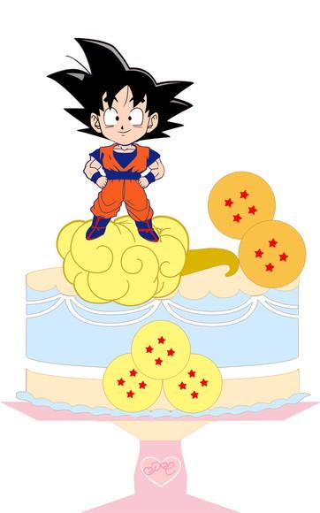 Topo de Bolo Goku