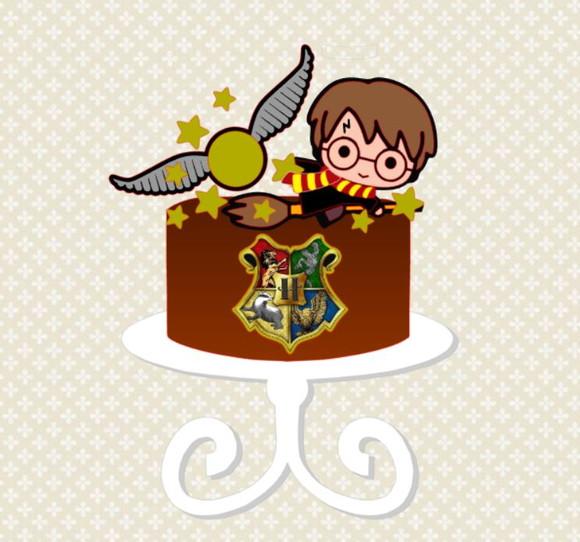 Topo de Bolo Harry Potter