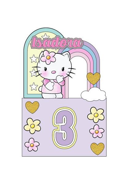 Topo de Bolo Hello Kitty