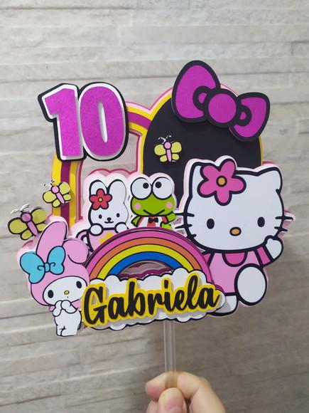 Topo de Bolo Hello Kitty