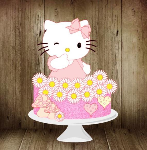 Topo de Bolo Hello Kitty