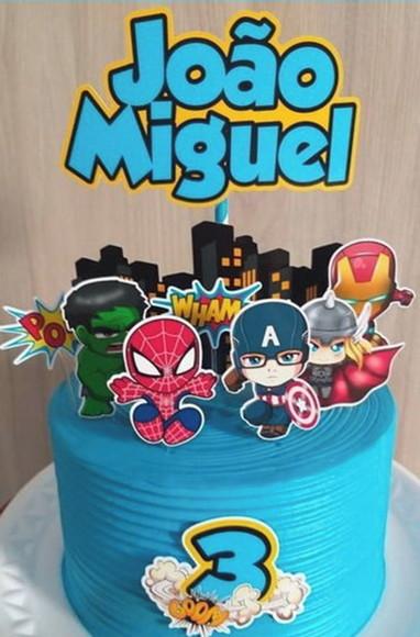 Topo de Bolo Heróis (vingadores)