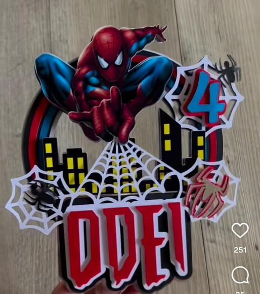 Topo de Bolo Homem Aranha