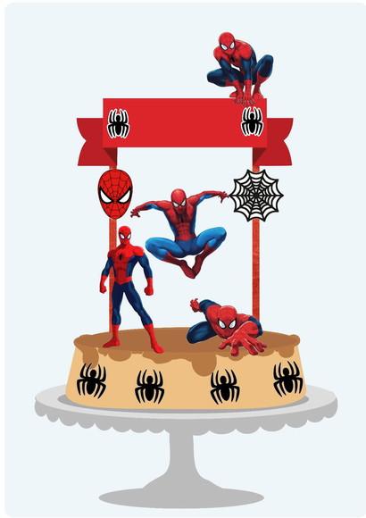 Topo de Bolo Homem Aranha