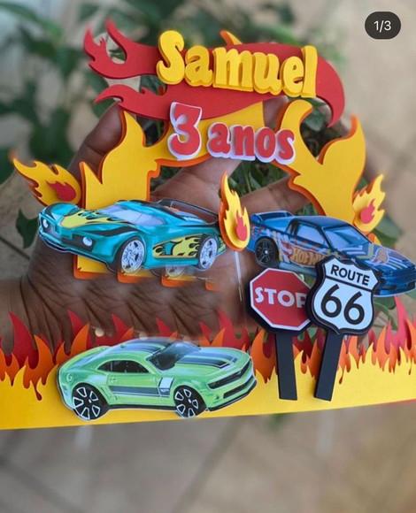 Topo de Bolo Hot Wheels