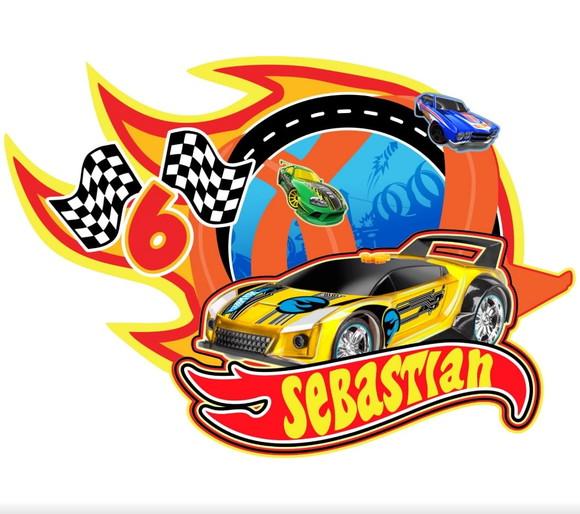 Topo de Bolo Hot Wheels