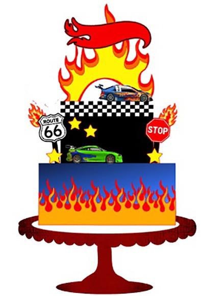 Topo de Bolo Hotwheels
