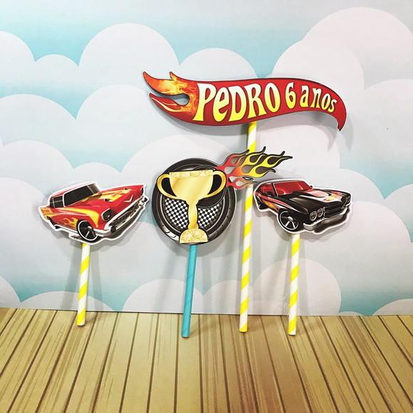 Topo de Bolo Hotwheels