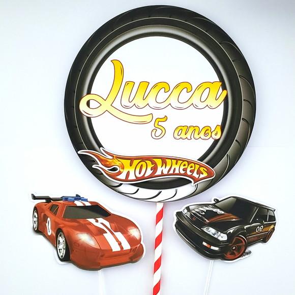 Topo de Bolo Hotwheels