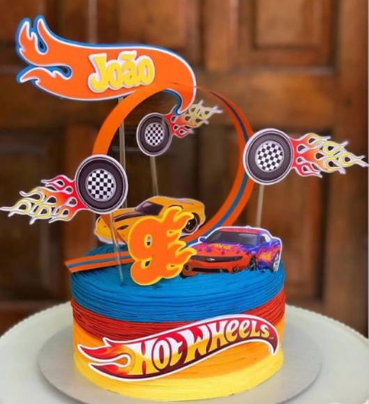 Topo de Bolo Hotwheels