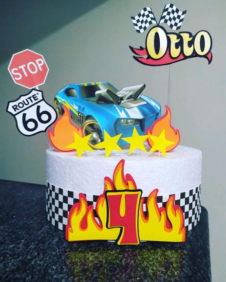 Topo de Bolo Hotwheels