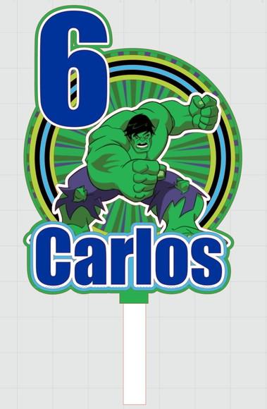 Topo de Bolo Hulk
