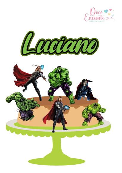 Topo de Bolo Hulk