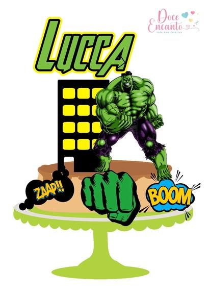 Topo de Bolo Hulk