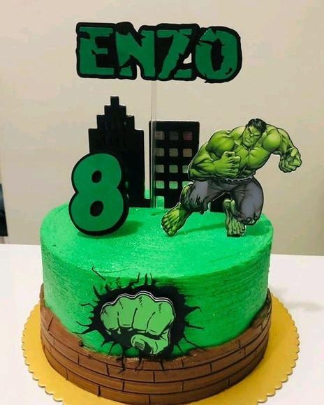 Topo de Bolo Hulk