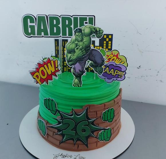 Topo de Bolo Hulk