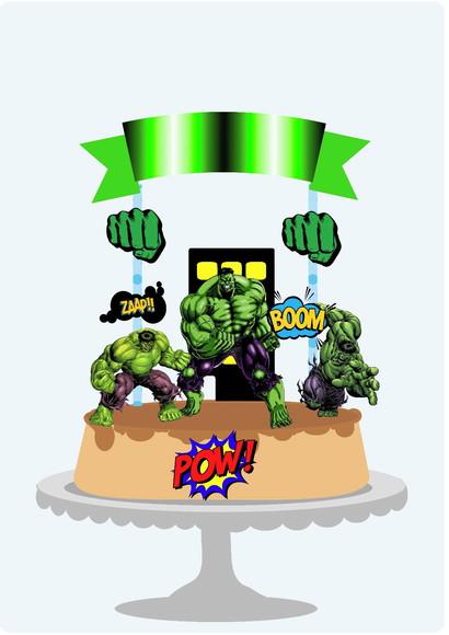 Topo De Bolo Hulk