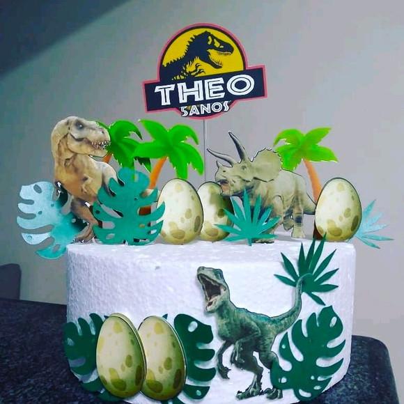 Topo de Bolo Jurassic Park