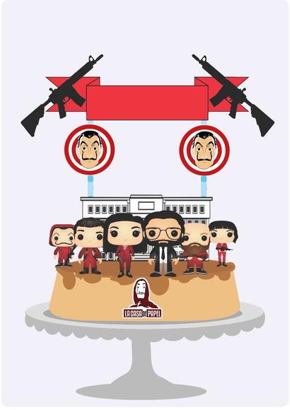 Topo de Bolo La Casa de Papel