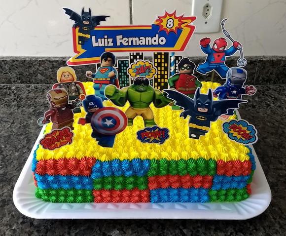 Topo de Bolo Lego