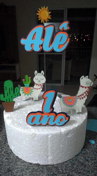 Topo de Bolo Lhama