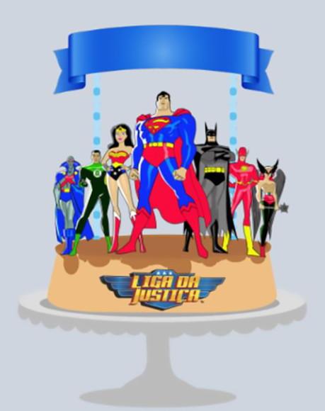Topo de Bolo LIga da Justiça