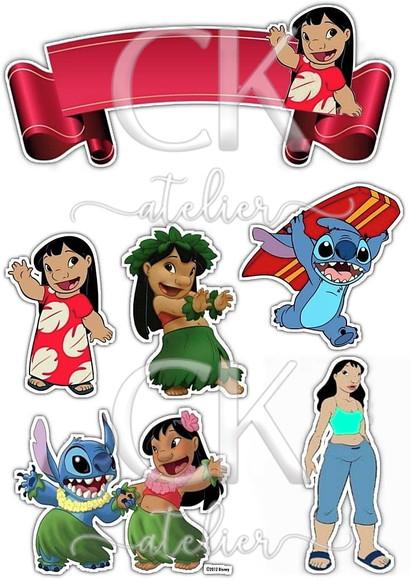 Topo de Bolo Lilo Stitch