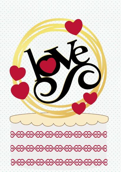 Topo de Bolo Love