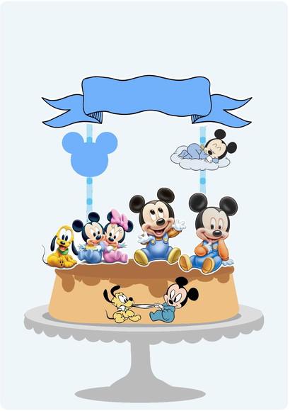 Topo de Bolo Mickey Baby
