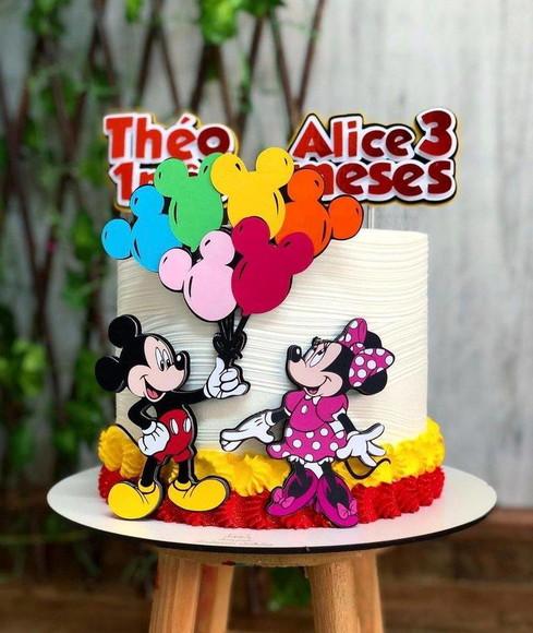 Topo de Bolo Mickey e Minnie