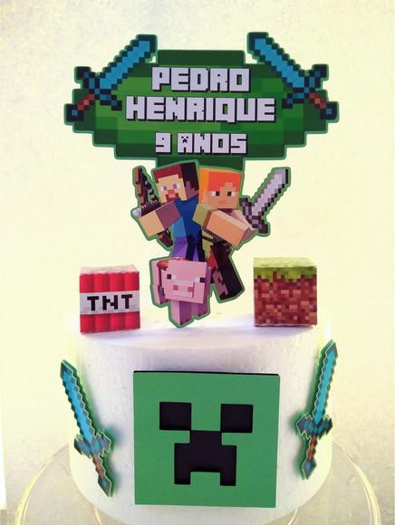 Topo de Bolo Minecraft