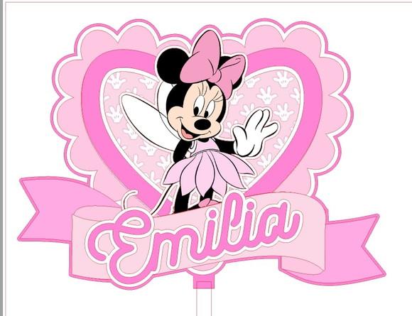 Topo de Bolo Minnie