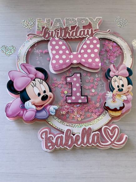 Topo de Bolo Minnie
