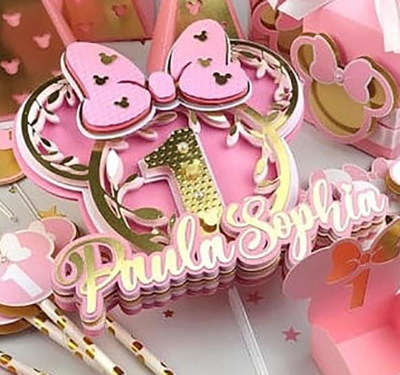 Topo de Bolo Minnie
