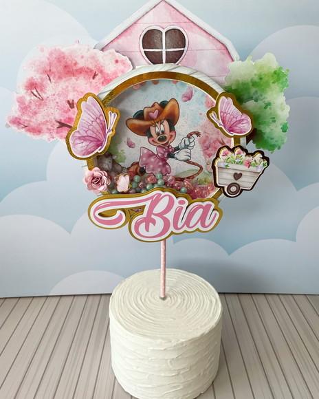 Topo de Bolo Minnie