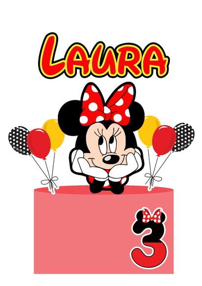 Topo de Bolo Minnie