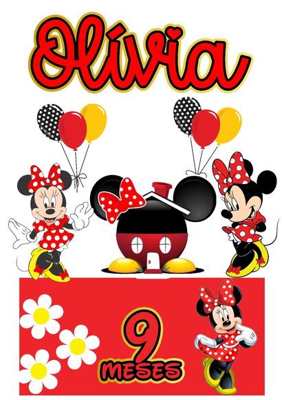 Topo de Bolo Minnie